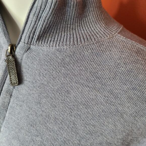 Jos A Banks Quarter Zip Gray Sweater Size XL - Picture 3 of 5